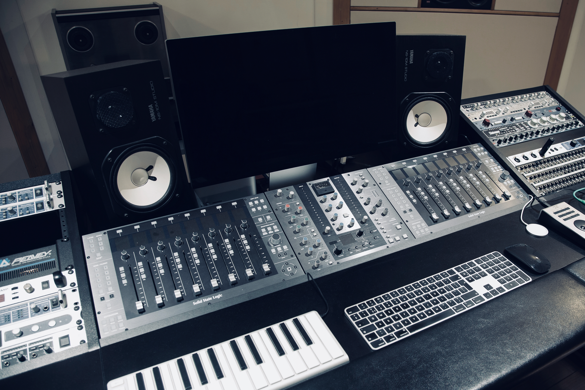 Control room desk at Toneshed Recording Studio